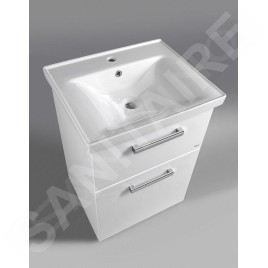 Aqualine Vega - Meuble lavabo 515x726x436 mm, 2x tiroir, blanc VG053