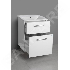Aqualine Vega - Meuble lavabo 515x726x436 mm, 2x tiroir, blanc VG053