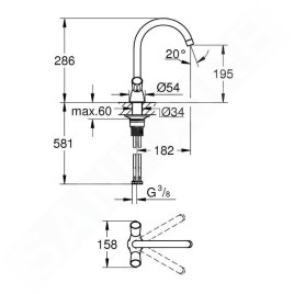 Grohe Costa L - Mitigeur d’évier, chrome 31072001