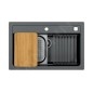 Alveus Accessoires - Planche à découper pour évier 356x250 mm, bois 1144970