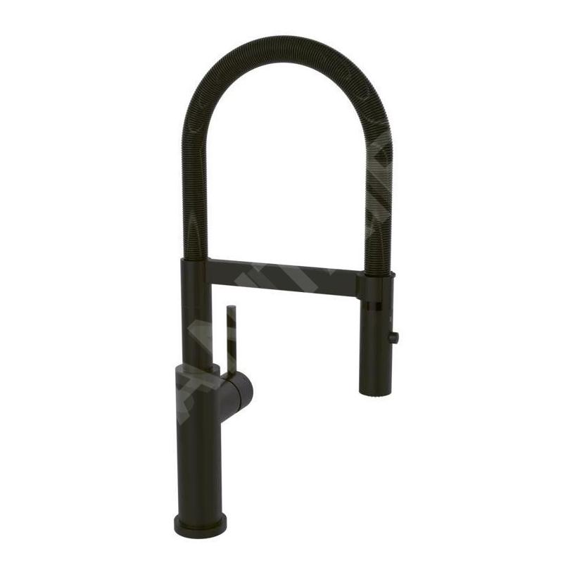 Villeroy & Boch Steel Expert 2.0 - Mitigeur d'évier avec bras flexible et douchette, noir mat 92800006