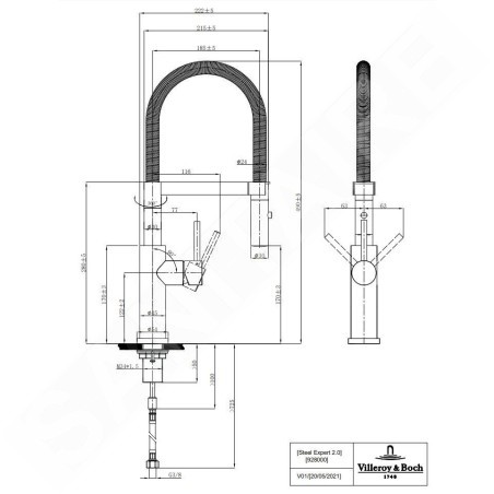 Villeroy & Boch Steel Expert 2.0 - Mitigeur d'évier avec bras flexible et douchette, noir mat 92800006
