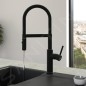Villeroy & Boch Steel Expert 2.0 - Mitigeur d'évier avec bras flexible et douchette, noir mat 92800006