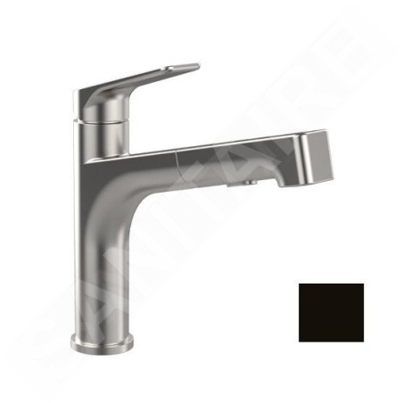 Villeroy & Boch Junis - Mitigeur d'évier avec douchette extractible, noir mat 92820006