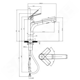 Villeroy & Boch Junis - Mitigeur d'évier avec douchette extractible, noir mat 92820006