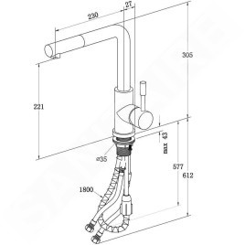 Villeroy & Boch Steel Shower - Mitigeur d'évier avec bec extractible, noir mat 96970106
