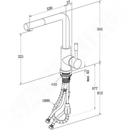 Villeroy & Boch Steel Shower - Mitigeur d'évier avec bec extractible, noir mat 96970106