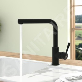 Villeroy & Boch Steel Shower - Mitigeur d'évier avec bec extractible, noir mat 96970106