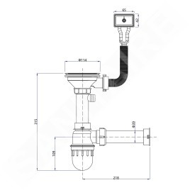 Sapho Éviers - Evier 44x78 cm, granit/inox GR9102