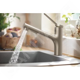 Hansgrohe Zesis M33 - Mitigeur d’évier avec douchette extractible, aspect inox 74820800
