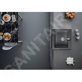 Sapho Éviers - Evier en céramique, 62x66 cm, anthracite 50166-112