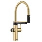 Blanco EVOL-S Pro - Mitigeur d'évier avec bras flexible, douchette et fonction de filtration, doré/noir 527430
