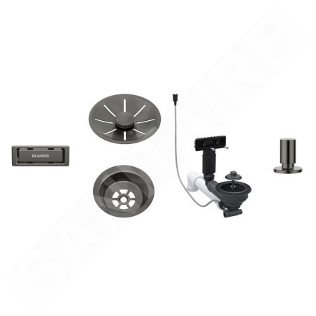Blanco Accessoires - Kit de vidage InFino, avec commande excentrique, acier foncé 207429