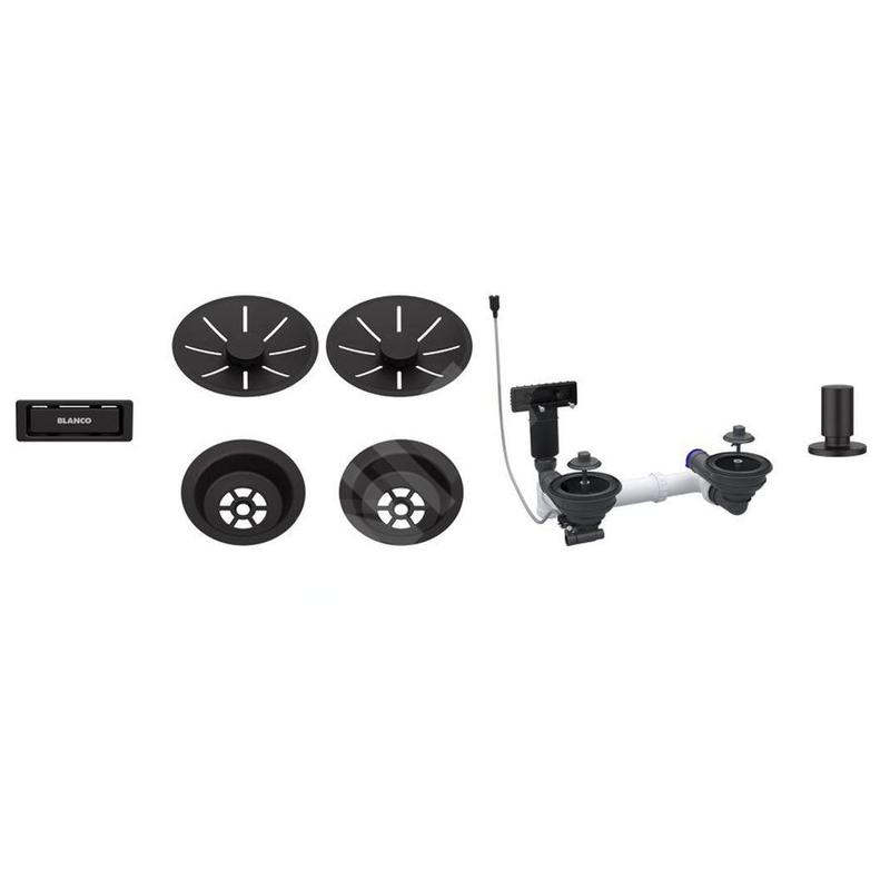 Blanco Accessoires - Kit de vidage InFino, avec commande excentrique, noir mat 207442
