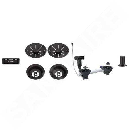 Blanco Accessoires - Kit de vidage InFino, avec commande excentrique, noir mat 207442