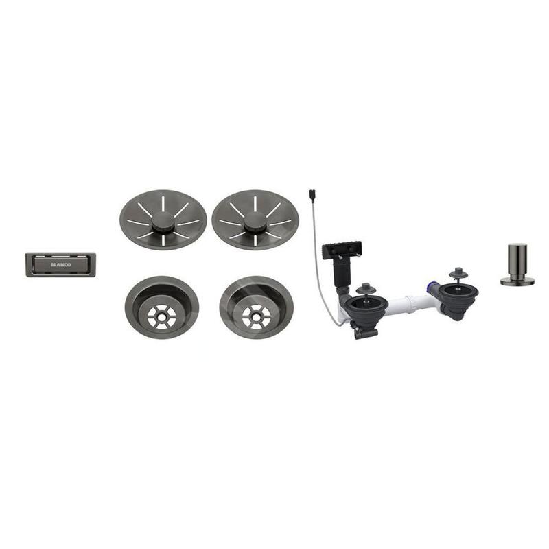 Blanco Accessoires - Kit de vidage InFino, avec commande excentrique, acier foncé 207444