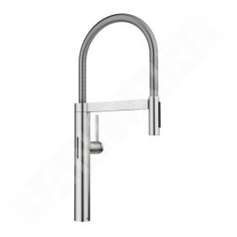 Blanco Culina S - Mitigeur de cuisine électronique avec bras flexible et douchette, alimentation secteur, acier 527462