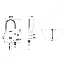 Blanco Culina S - Mitigeur de cuisine électronique avec bras flexible et douchette, alimentation secteur, acier 527462