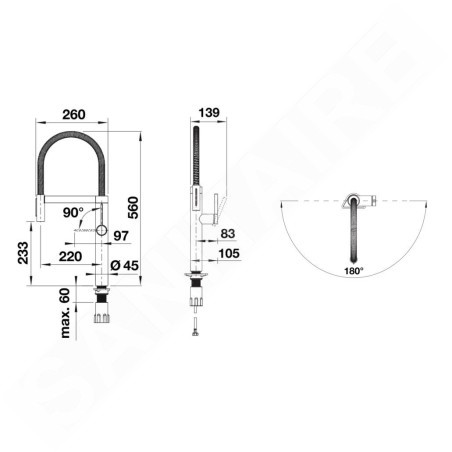 Blanco Culina S - Mitigeur de cuisine électronique avec bras flexible et douchette, alimentation secteur, acier 527462