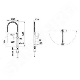 Blanco Culina S - Mitigeur d'évier avec bras flexible et douchette, noir mat 527464