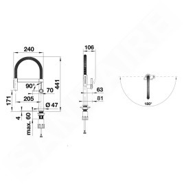 Blanco Culina S - Mitigeur de cuisine électronique avec bras flexible et douchette, alimentation secteur, acier 527466