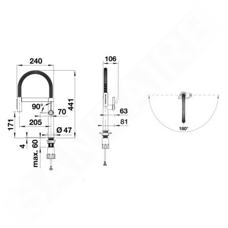 Blanco Culina S - Mitigeur de cuisine électronique avec bras flexible et douchette, alimentation secteur, acier 527466