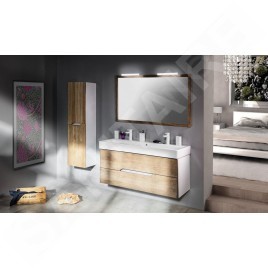 Sapho Mediena - Meuble lavabo 1170x510x485 mm, blanc mat/chêne graphite MD121