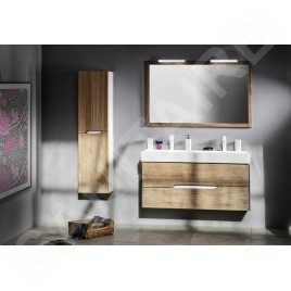 Sapho Mediena - Meuble lavabo 1170x510x485 mm, blanc mat/chêne graphite MD121