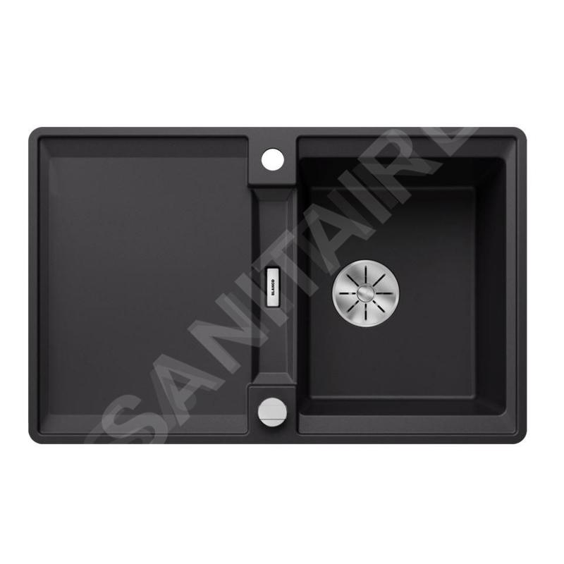 Blanco Adira - Évier en silgranit, 77x49 mm, avec commande excentrique et accessoires, InFino, noir 527593