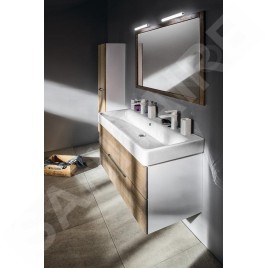 Sapho Mediena - Meuble lavabo 1170x510x485 mm, blanc mat/chêne graphite MD121