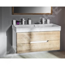 Sapho Mediena - Meuble lavabo 1170x510x485 mm, blanc mat/chêne graphite MD121