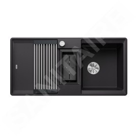 Blanco Adira - Évier en silgranit, 99x49 mm, avec commande excentrique et accessoires, InFino, noir 527609