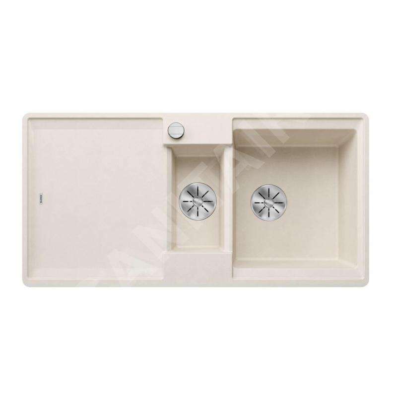 Blanco Adira - Évier en silgranit, 99x49 mm, avec commande excentrique et accessoires, InFino, blanc soft 527614