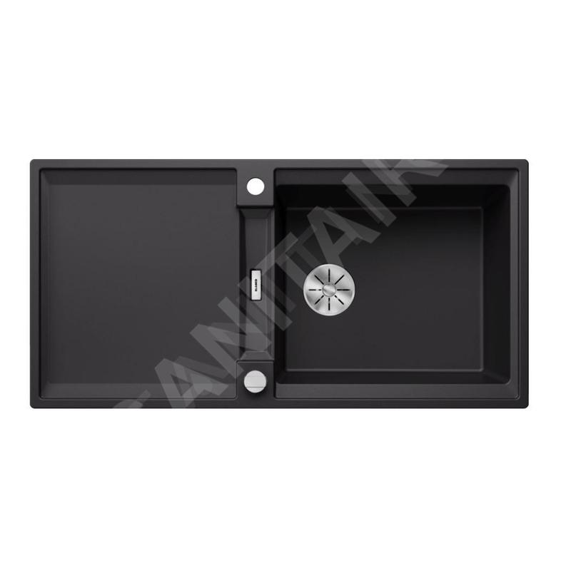 Blanco Adira - Évier en silgranit, 99x49 mm, avec commande excentrique et accessoires, InFino, noir 527625