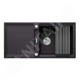 Blanco Adira - Évier en silgranit, 99x49 mm, avec commande excentrique et accessoires, InFino, noir 527625