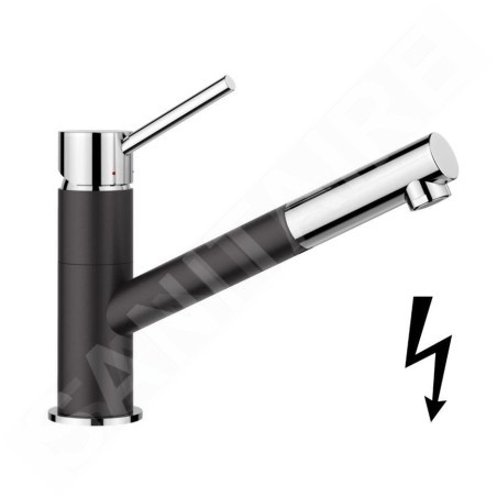 Blanco Kano S - Mitigeur d’évier avec bec extractible, noir/chrome 527652