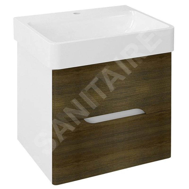 Sapho Mediena - Meuble-lavabo 570x507x485 mm, blanc mat/dub graphite MD061