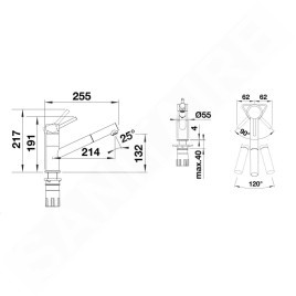 Blanco Kano S - Mitigeur d’évier avec bec extractible, blanc soft/chrome 527655