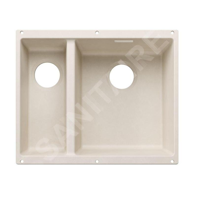 Blanco Subline 340/160 - Évier en silgranit, 53x40 mm, bac à droite, blanc soft 527812