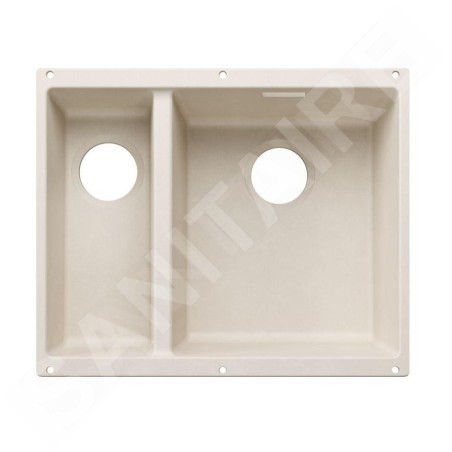 Blanco Subline 340/160 - Évier en silgranit, 53x40 mm, bac à droite, blanc soft 527812