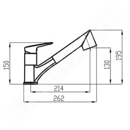 Novaservis Metalia 54 - Mitigeur d'évier avec douchette extractible, chrome 54081,0