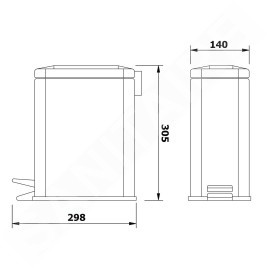 Aqualine Simple Line - Poubelle, 5l, inox GAQ005