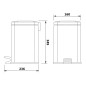 Aqualine Simple Line - Poubelle carré 3 l, inox poli GAQ003