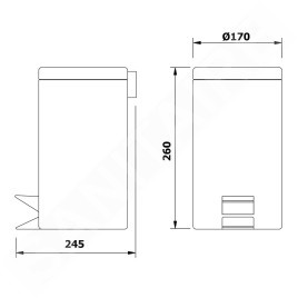 Aqualine Simple Line - Poubelle 3l, blanc 28103