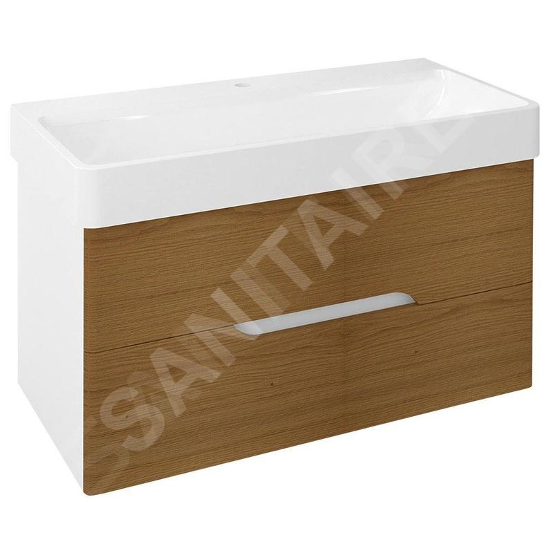 Sapho Mediena - Meuble-vasque 960x510x485 mm, blanc mat/chêne naturel MD102 Sapho Mediena - Meuble-vasque 960x510x485 mm, blanc mat/chêne naturel MD102