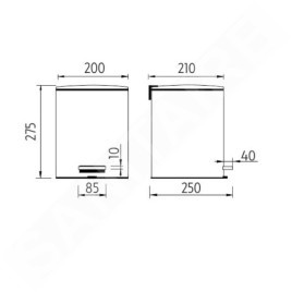 Nimco Poubelles - Poubelle, 5 l, noir mat KOS 9005-90