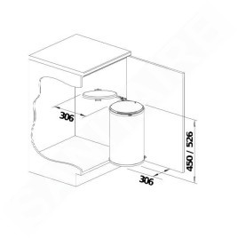 Blanco Singolo XL - Poubelle encastrable, volume de 20 l 526377