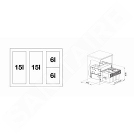 Blanco Select - Poubelle encastrable, diviséee, volume de 42 l 526211