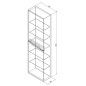 Sapho Mediena - Armoire haute 400x1400x200 mm, 2 portes G/D, blanc mat/chêne graphite MD451