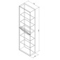 Sapho Mediena - Armoire haute 400x1400x200 mm, blanc mat/chêne naturel MD452